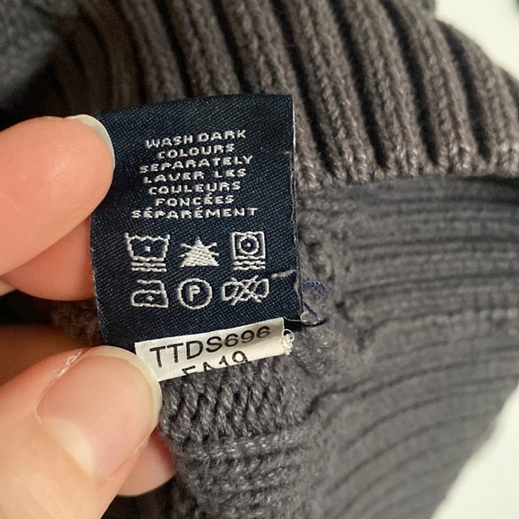 Daniel Hechter Grandpa Cardigan Men L Grey Red Cable Knit FairIsles Shawl Collar - Picture 13 of 15